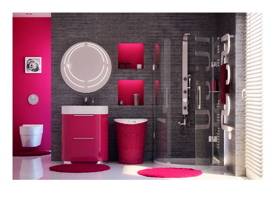 Fiolet? Róż? Kuchnie i toalety w akcentach kolorów neonowych.